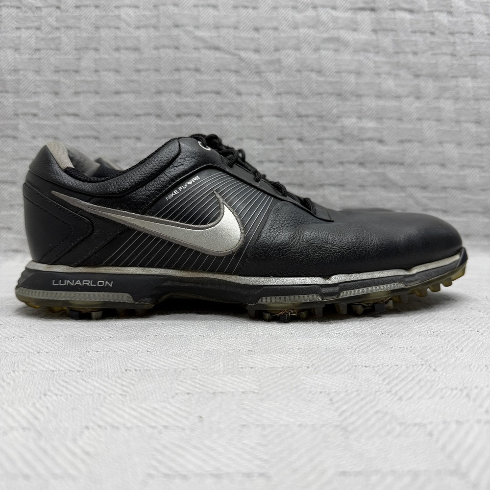 Nike Lunarlon Flywire Men's Golf Shoes Size 8 Black‎ 418471-001